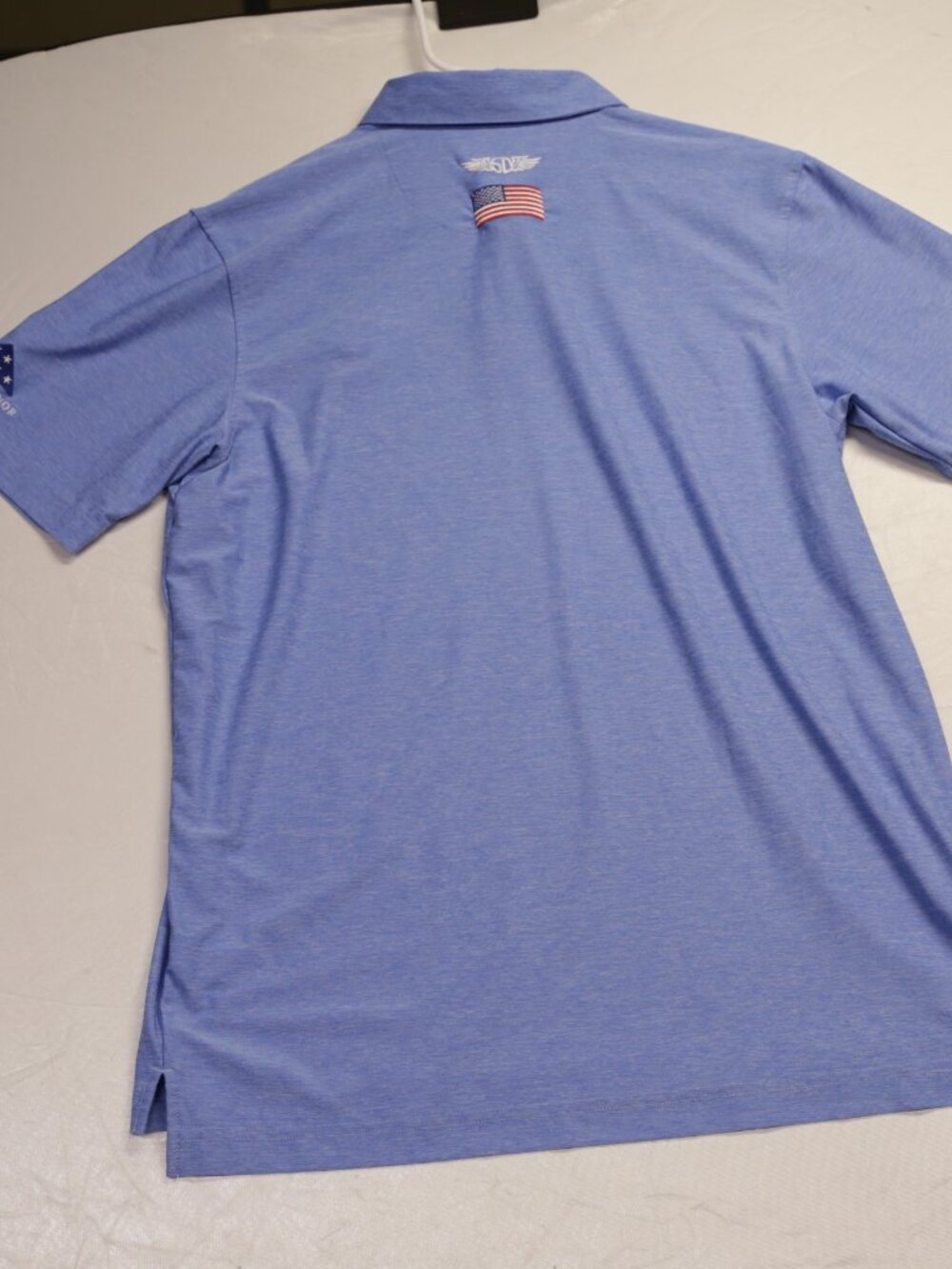 Straight Down Men’s Polo Shirt Light Blue Performance Stretch Golf Short Sleeve - Picture 9 of 11